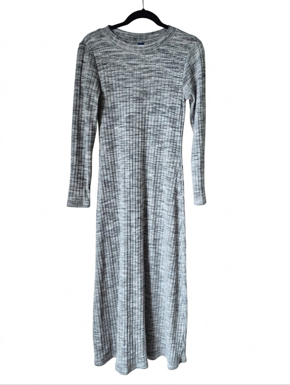 Old Navy Grey Ribbed Knit Long Sleeve Maxi Dress - Women's Size Medium